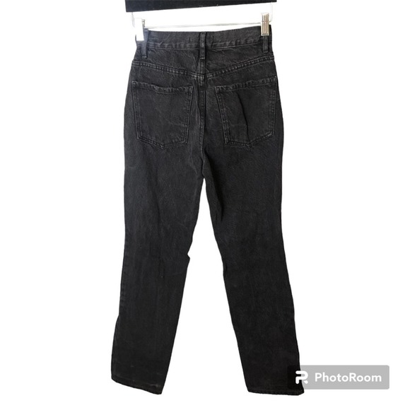 PACSUN Dad Jeans Women’s Size 23 Button Fly Black Acid Wash High Rise Boyfriend - Picture 4 of 12